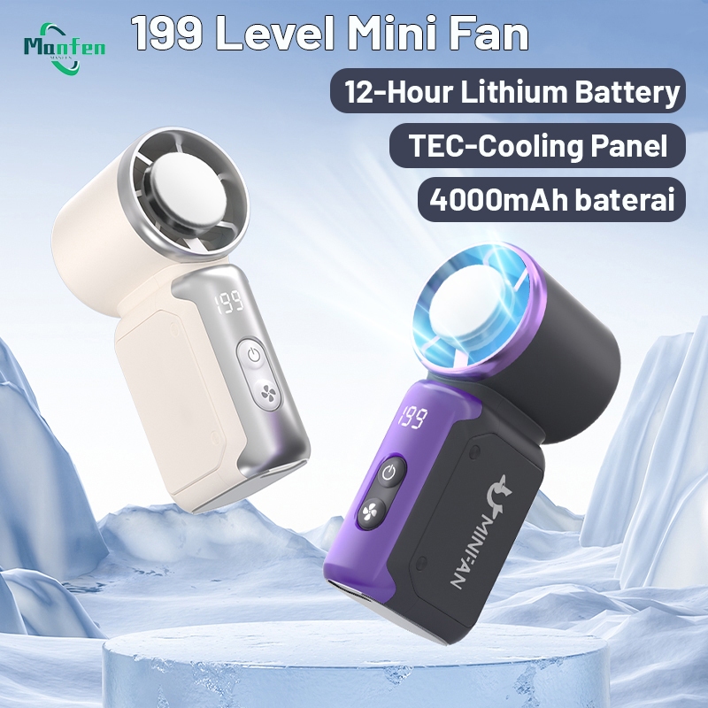 Kipas Angin Mini Genggam High Speed Kipas Mini Portable 20000Rpm 199 Level Travel Size Fan Turbo Digital Display