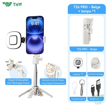 TNW T26Pro 3 IN 1 Extendable Grip Tripod Tongsis Mini Selfie Stick Zoom Remote Control Tripod