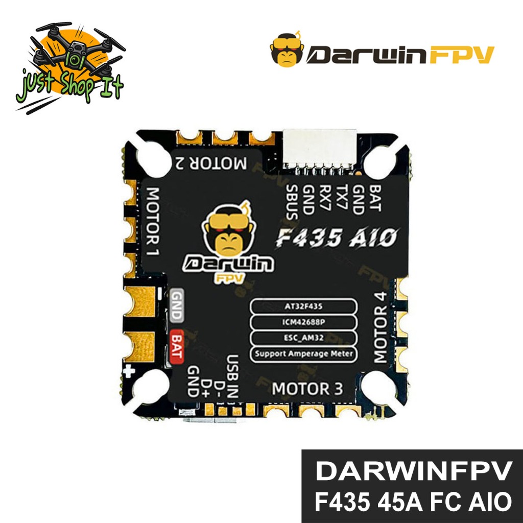 Jual DarwinFPV F435 45A AM32 AIO 3-6S Flight Controller FC 25.5x25.5mm ...