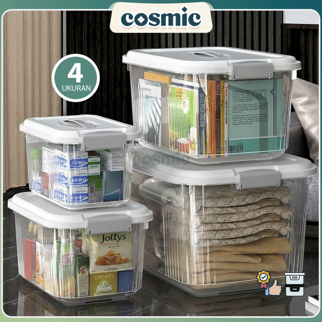 Jual COSMIC Box Container Plastik Jumbo Handle Double Lock Kotak ...