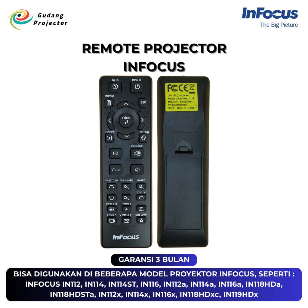 Jual Remote Proyektor InFocus IN112 IN114 IN114ST IN116 IN112x IN114x ...