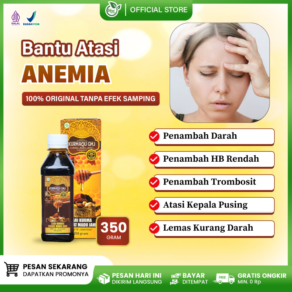Jual Kurmaqu GMJ - Obat Anemia, Penambah Darah, Kadar Gula Darah Rendah ...