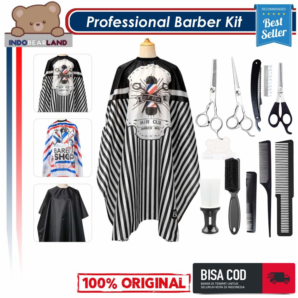 Jual Barber Cape Hair Cutting Cape Kain Pelindung Badan Cukur Rambut ...