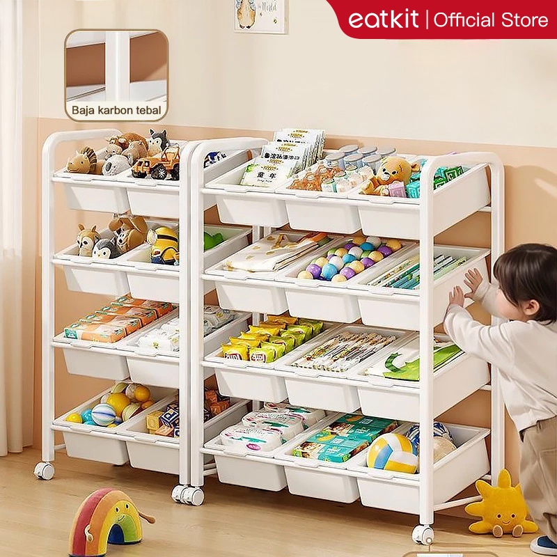 Jual Eatkit Rak Mainan Anak Toy Storage Kotak Penyimpanan Serbaguna ...