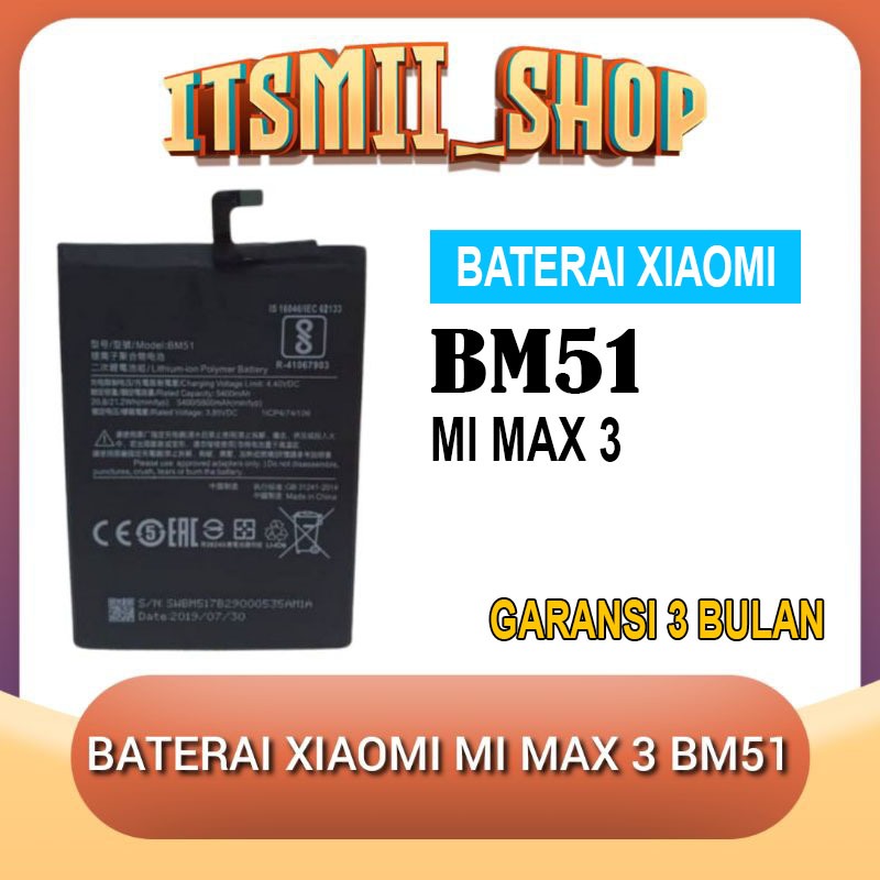 Jual Batre Baterai Battery Xiaomi Mi Max 3 BM51 | Shopee Indonesia