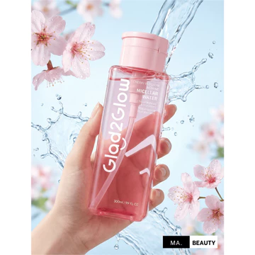 Glad2Glow Cherry Blossom Betaine Micellar Water 300ml Micellar Water Pembersih Wajah 300ml