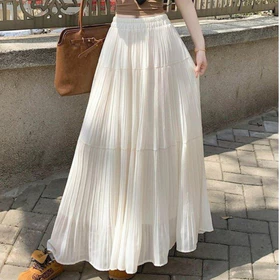 Fatayana Rok Korean Style Bangkok Susun Plisket Premium Wanita Maxi Skirt Flowy Mayung Rimple