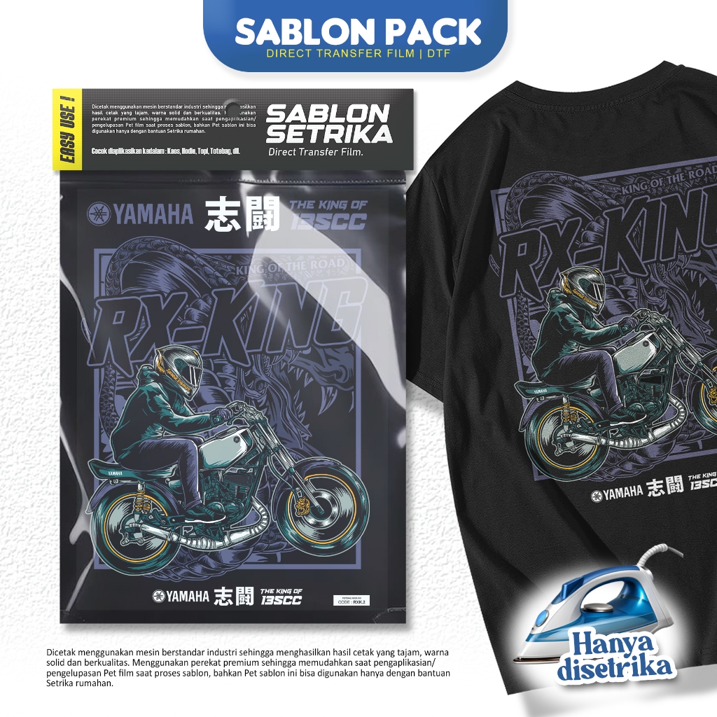 Jual SABLON SETRIKA DTF - Desain Yamaha RX King Ukuran A3 | Shopee ...