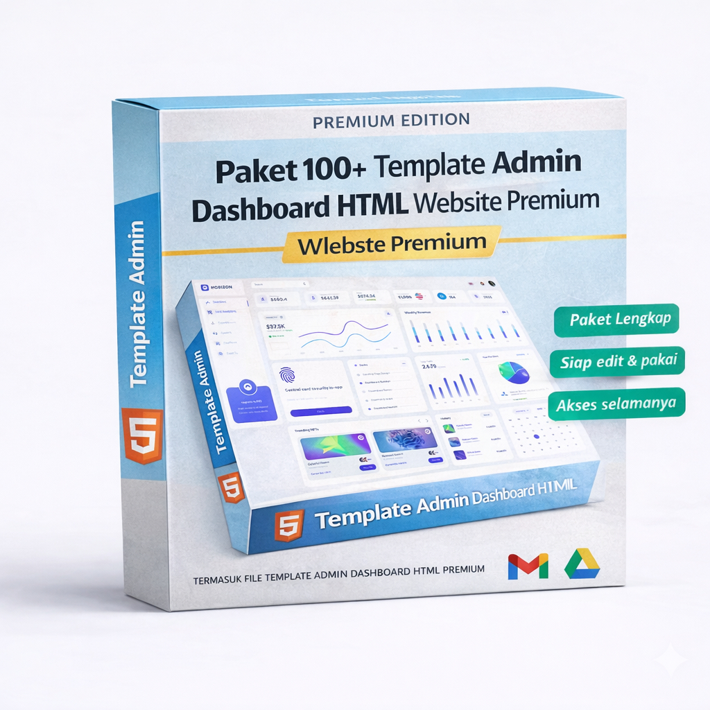 Paket 100+ Template Admin Dashboard HTML Website Premium