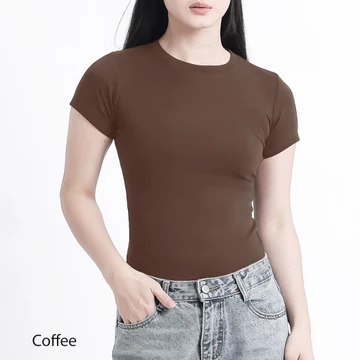 Awsome Kaos Polos Perfect Fit Premium Cotton Cloud Women Fitted Tshirt