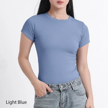 Awsome Kaos Polos Perfect Fit Premium Cotton Cloud Women Fitted Tshirt