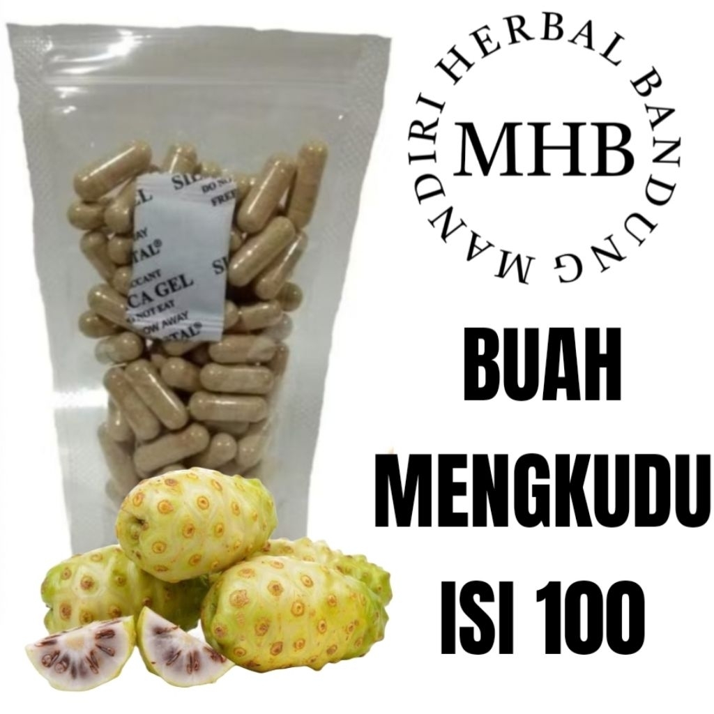 KAPSUL HERBAL ALAMI BUAH MENGKUDU ISI 100 MEMBANTU MENURUNKAN DARAH TINGGI