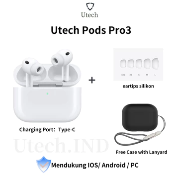 Utech Pods Gen4 TWS Bluetooth 5.3 Earphone Bluetooth With Microphone HiFi Stereo Bass Earbuds