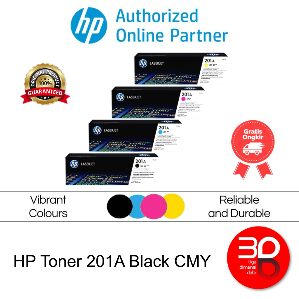 HP Toner 201A Black Cyan Magenta Yellow LaserJet Cartridge Original [CF400A CF401A CF402A CF403A]