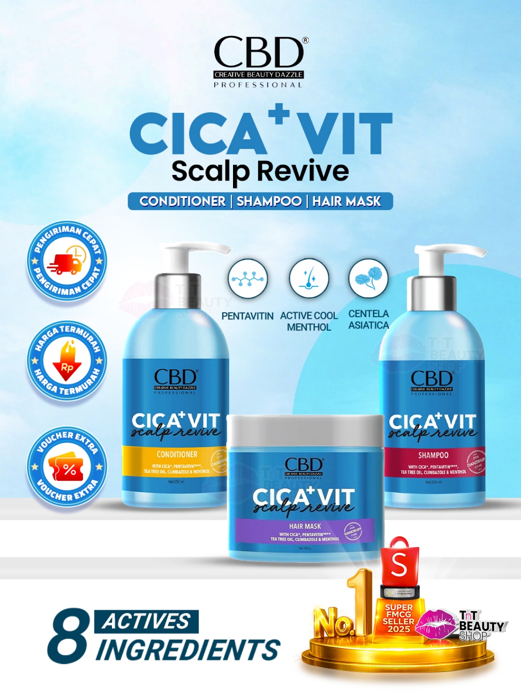Jual CBD Cica+ Vit Scalp Revive Shampoo Conditioner Hair Mask for