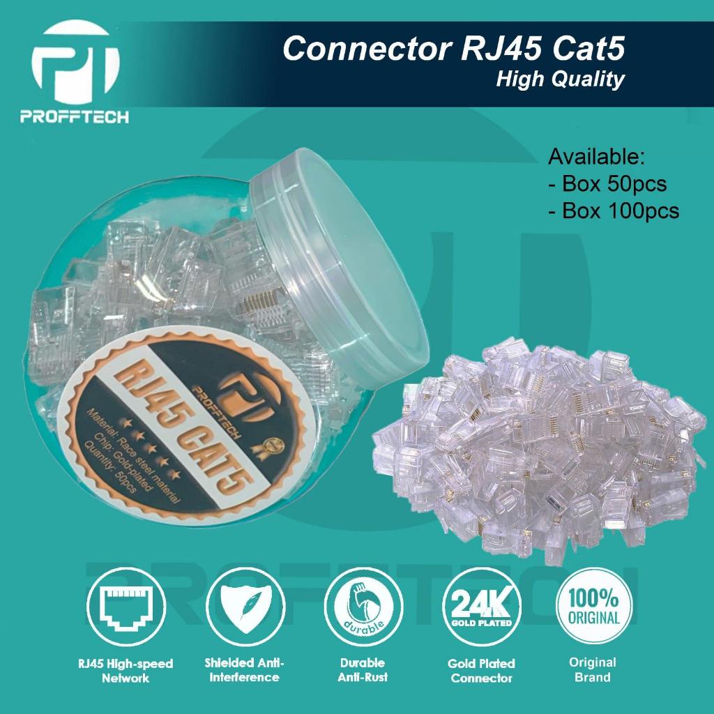 Jual Konektor RJ45 CAT5e isi 100pcs Merk Wintech | Profftech | NYK ...