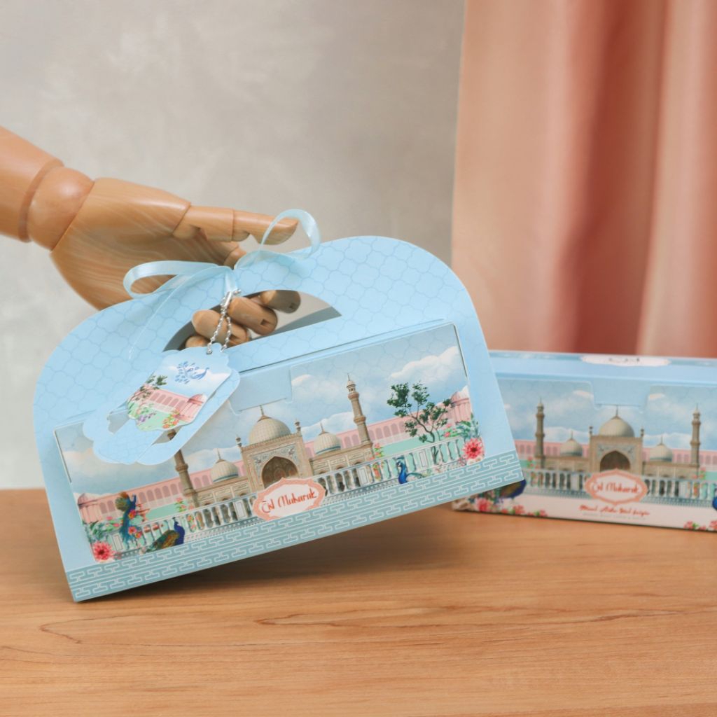 5 Set Box Jinjing Clement 18.5x9.5x8cm Box lebaran idul fitri Hampers,muat dua toples 400 ml sudah termasuk hangtag dan kartu ucapan