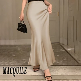 Rok Satin Silk Premium Maxi A Line Satin Skirt Rok Satin Duyung Size S XXXL 3XL Premium Fabric