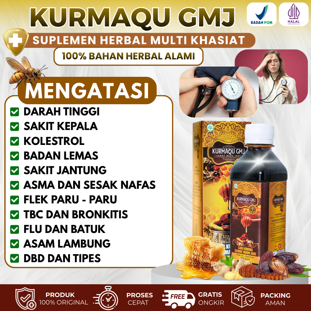 Obat Darah Tinggi, Sakit Kepala, Pusing, Sesak Napas, Sakit Dada, Jantung Berdebar,  Kolestrol, Diabetes, Badan Lemas, Pegal Linu, Asam Urat, Rematik, Gula Darah Tinggi, Kesemutan, Kebas, Sakit Lutut, Nyeri Tumit, Sakit Pinggang  -  Kurmaqu Original