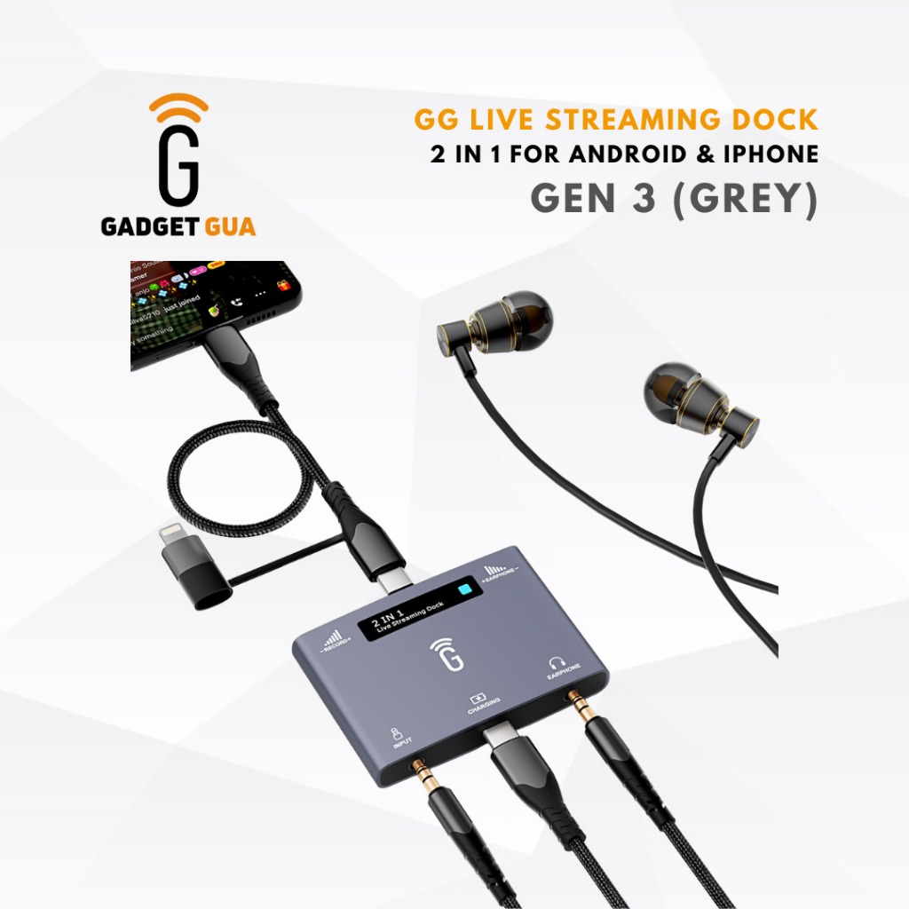 Jual GG Live Streaming Dock 2 in 1 untuk Android & iPhone - Gen 3 (GREY ...