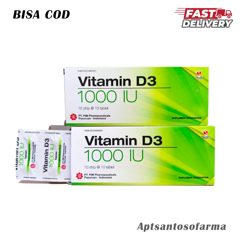 Jual Vitamin D3 1000 IU Box 100 Tablet | Suplemen Vitamin D | Shopee ...