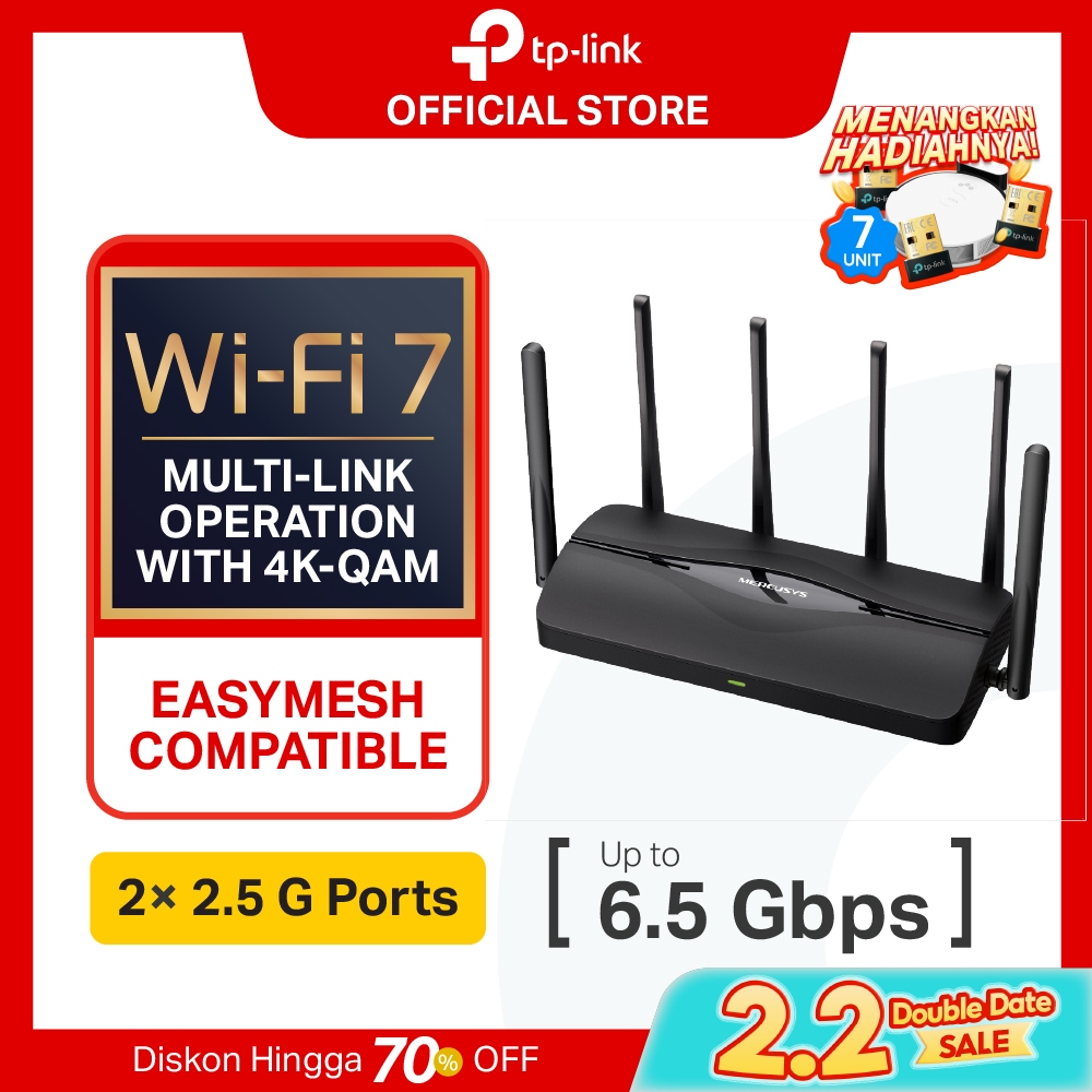 Jual TP Link | Mercusys MR37BE BE6500 Dual-Band Wi-Fi 7 Router | Shopee ...