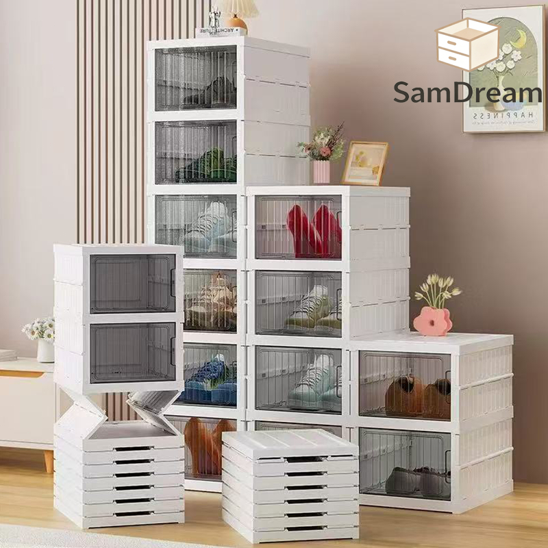 Jual SamDream Sepatu Storage Boxes Susun Plastik Lemari Sepatu Lebih ...