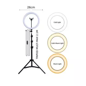 RingLight 1an 1 Paket Ringlight 26CM 33CM Mode 3 Warna Tripod 2.1M Live Streaming Selfie