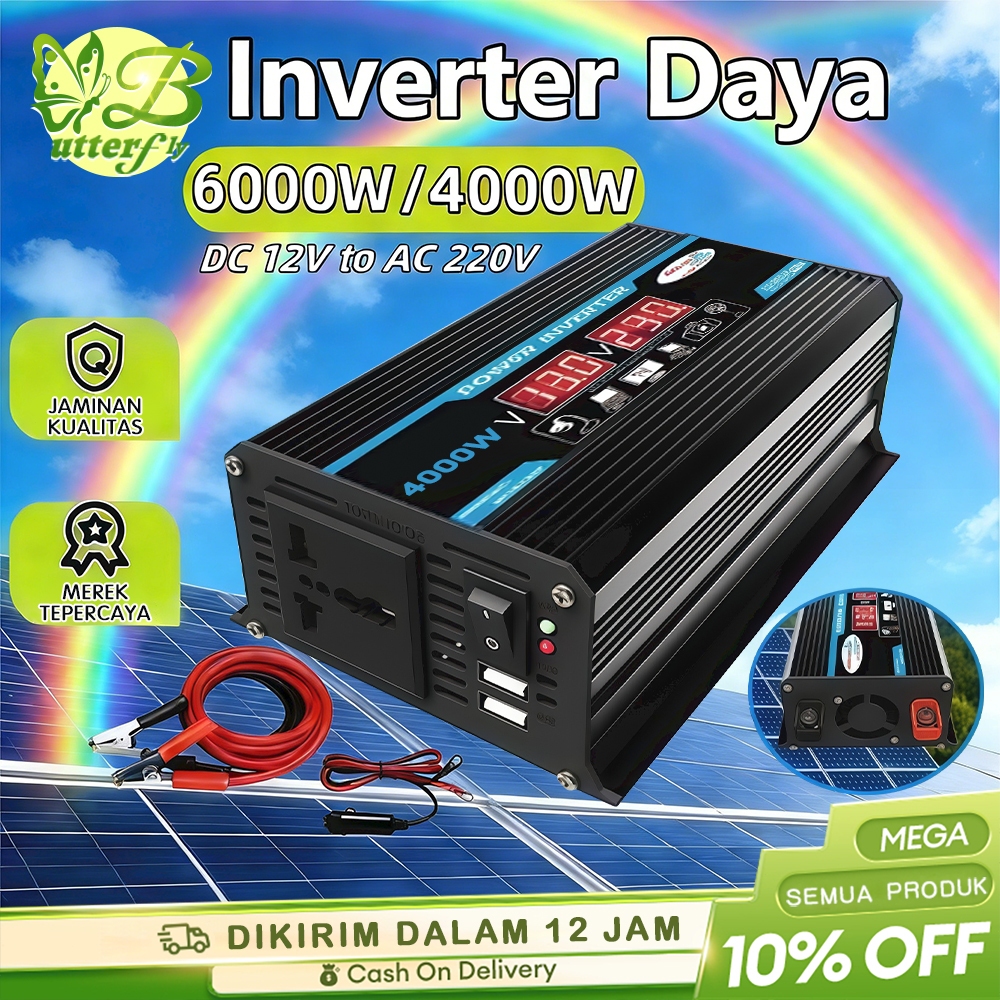 Jual Power Inverter Digital 4000W Mobil Inverter 12V DC Ke 220V AC ...