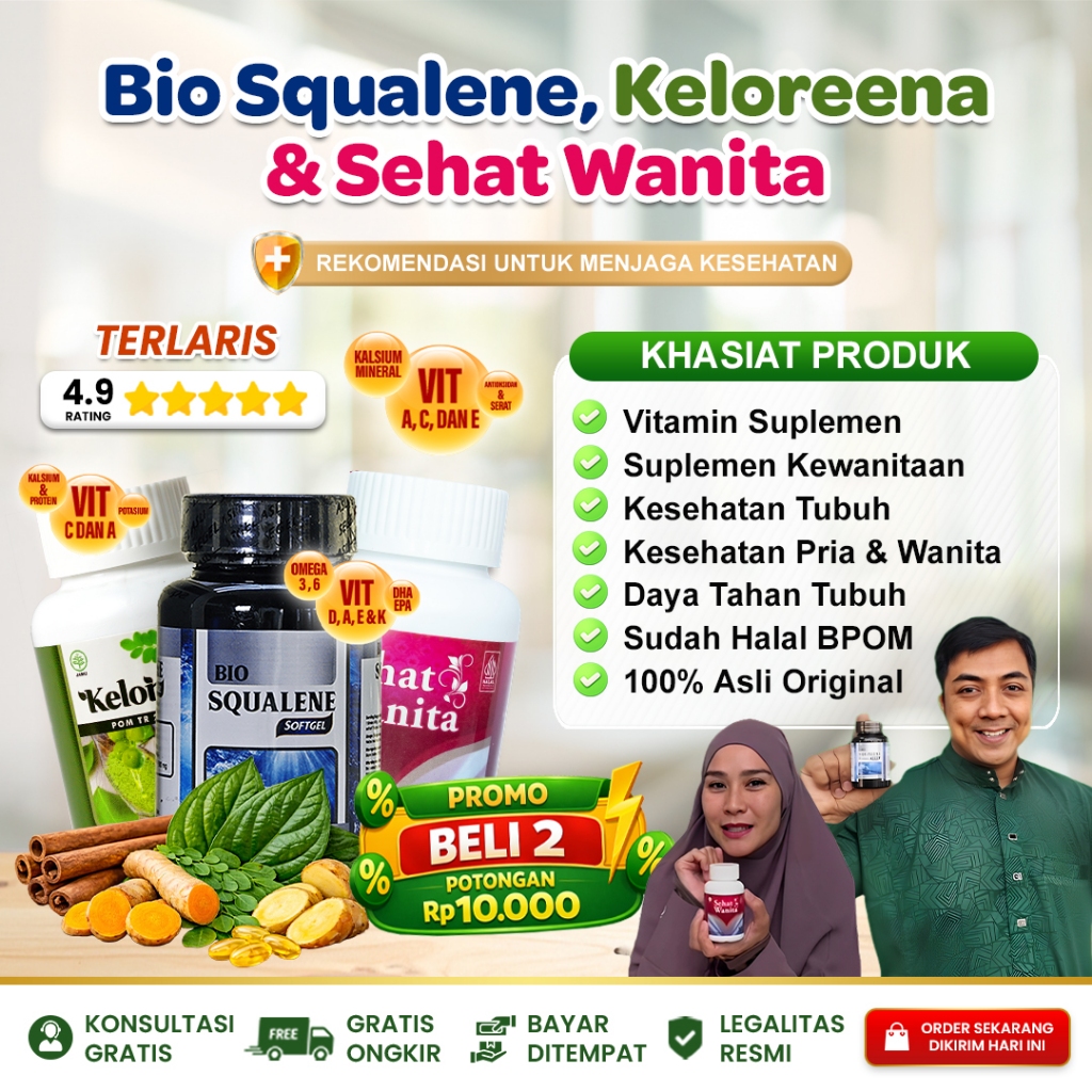 Almira Herbal - Bio Squalene 30 Softgel - Keloreena 50 & 100 Kapsul - Sehat Wanita 50 & 100 Kapsul