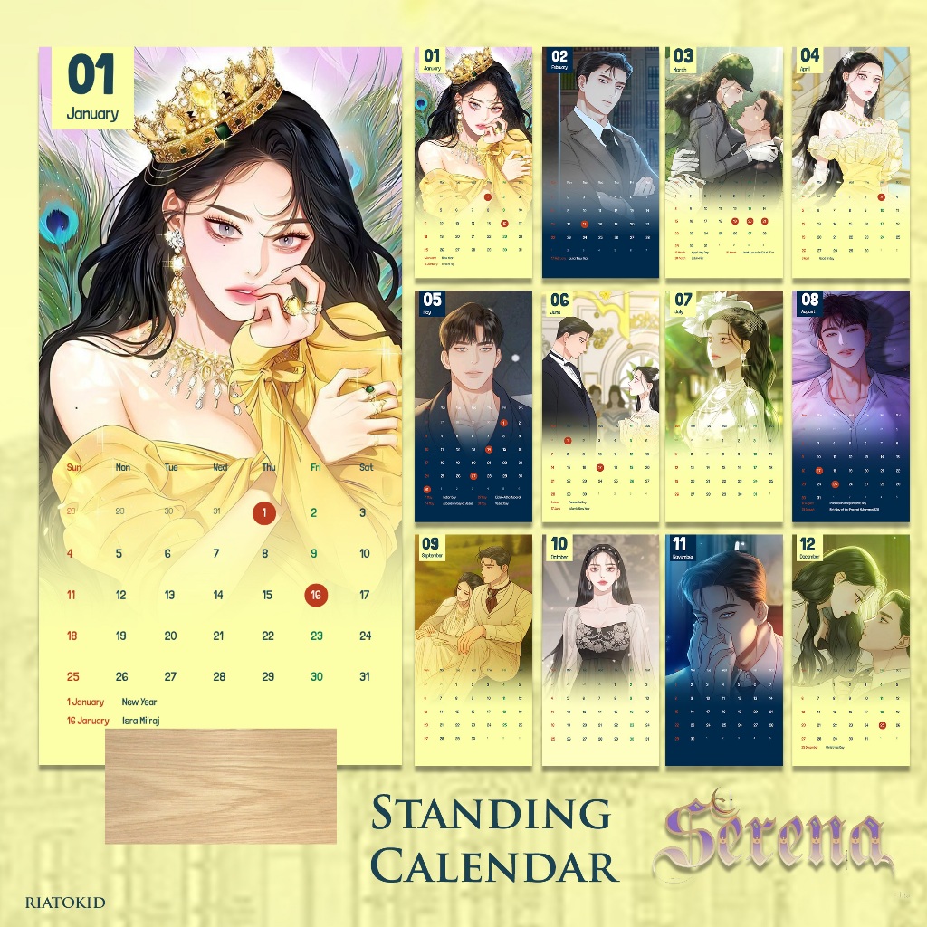 Jual Mini Standing Calender Manhwa SERENA SERENA SERINITY EISER REINS ...