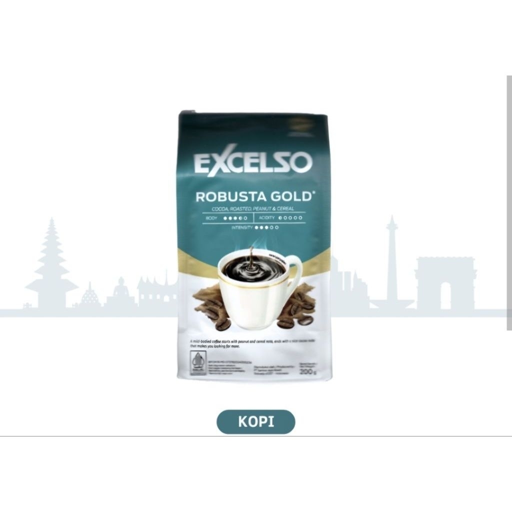 Jual KOPI EXCELSO ROBUSTA GOLD @200 GR (kopi biji/bean coffee) | Shopee ...