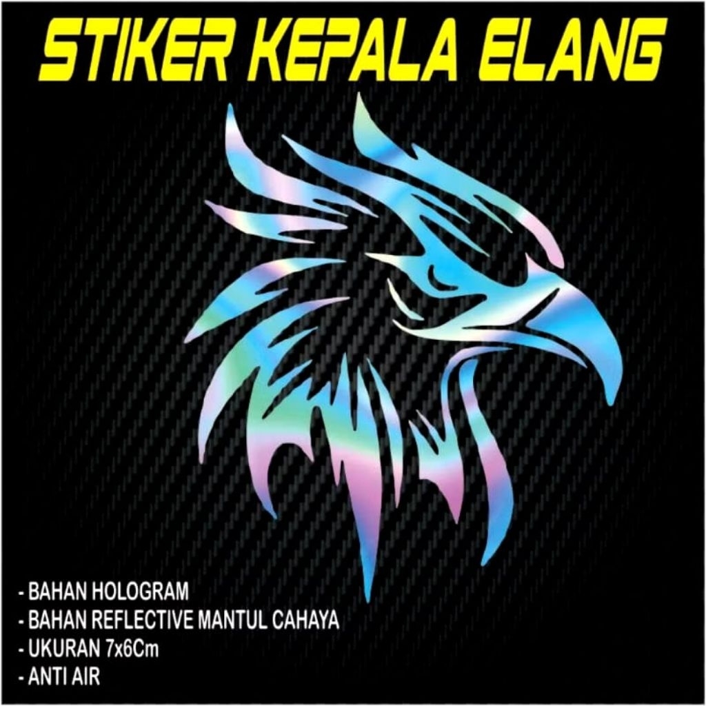 Jual stiker cutting sticker kepala elang hologram reflective viral ...