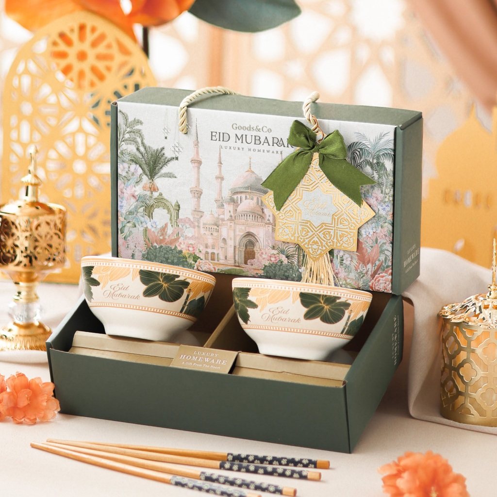Goodsnco Luxury Hampers Lebaran Idul Fitri Mangkok Set Premium Eid Mubarak Gift Set Mangkok Keramik