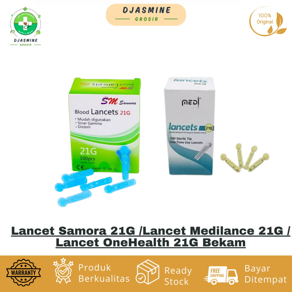 Jual Lancet Samora 21G /Lancet Medilance 21G / Lancet OneHealth 21G ...