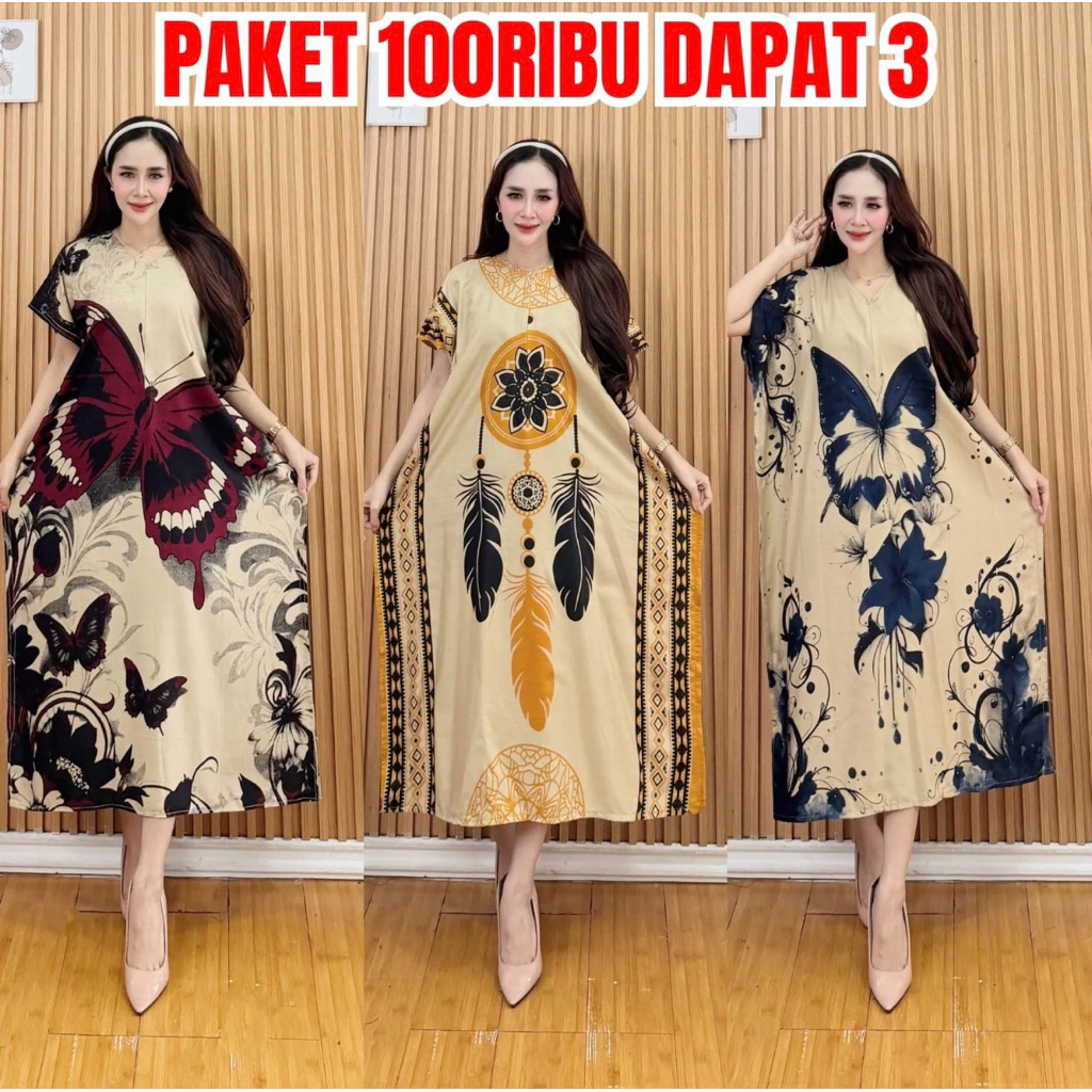 Jual PAKET DASTER LOWO JUMBO RANDOM 100k 3pcs Ld 130 Daster Busui Bumil ...
