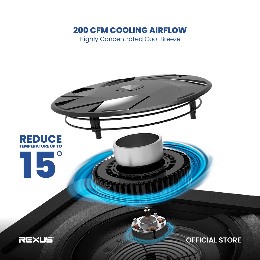 Rexus B400 Frost Cooling Pad Breeze RGB - Pendingin Laptop 2400RPM Type C (2)