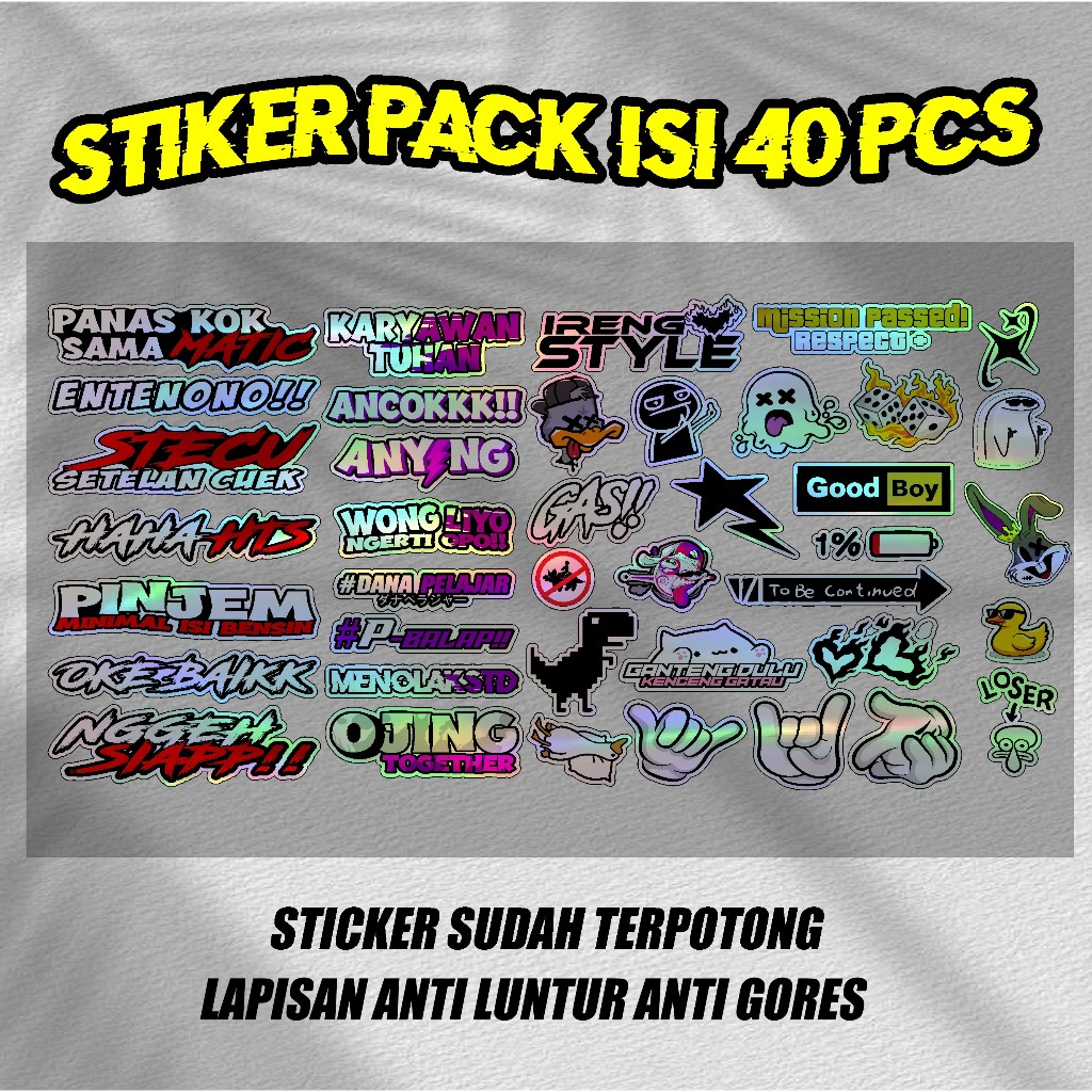 Jual Sticker Pack Isi 40 pcs Siap Tempel Stiker Racing GAS OJING NGGEH ...