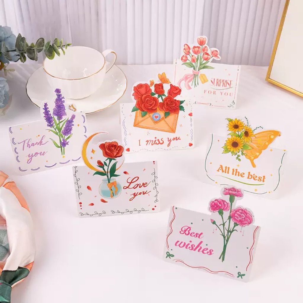 Jual Kartu Ucapan Kertas Cards Greating Kartu Selamat Bunga Warna Warni ...