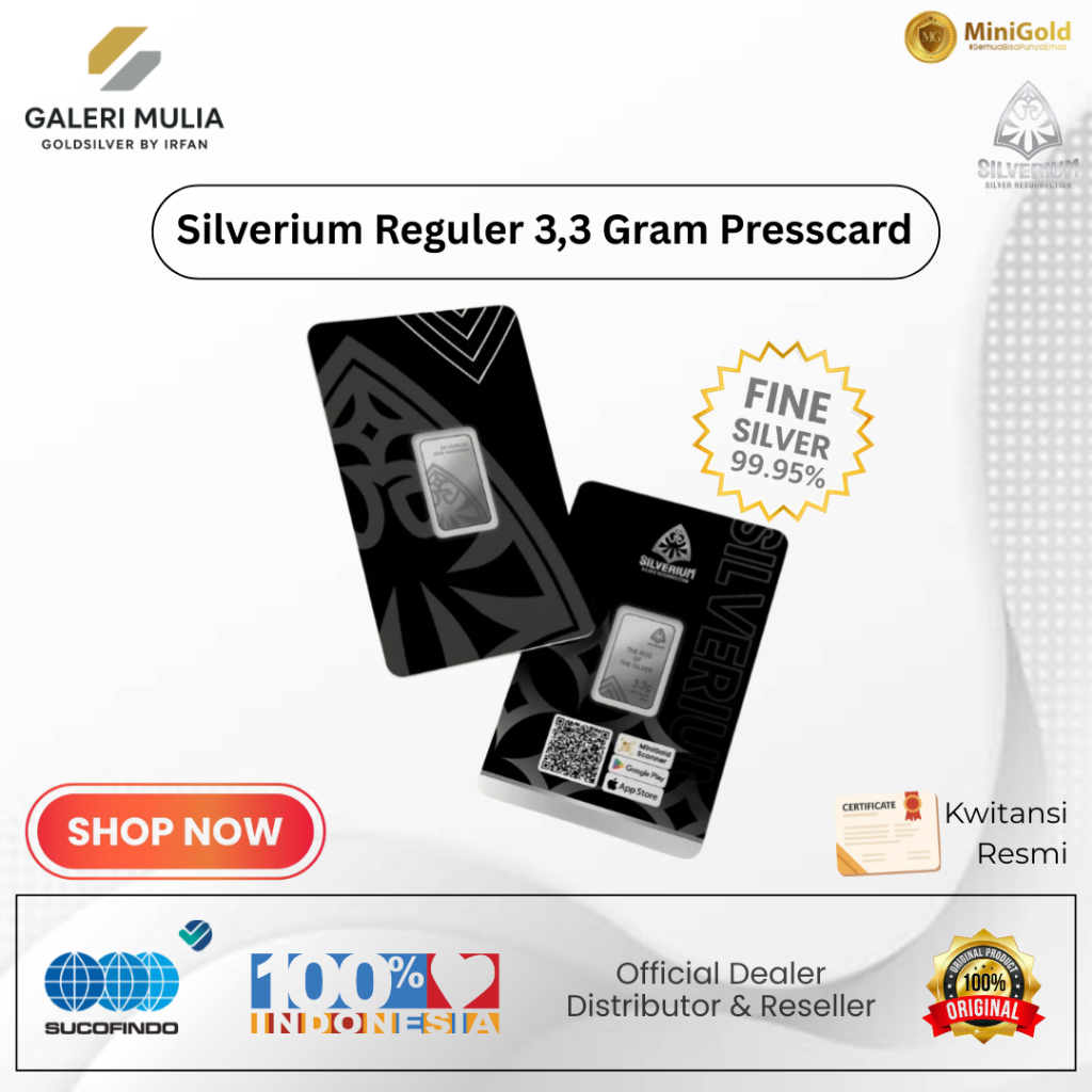 Jual Investasi Perak 3,3 gram Murni Asli 999 - Silverium Reguler ...