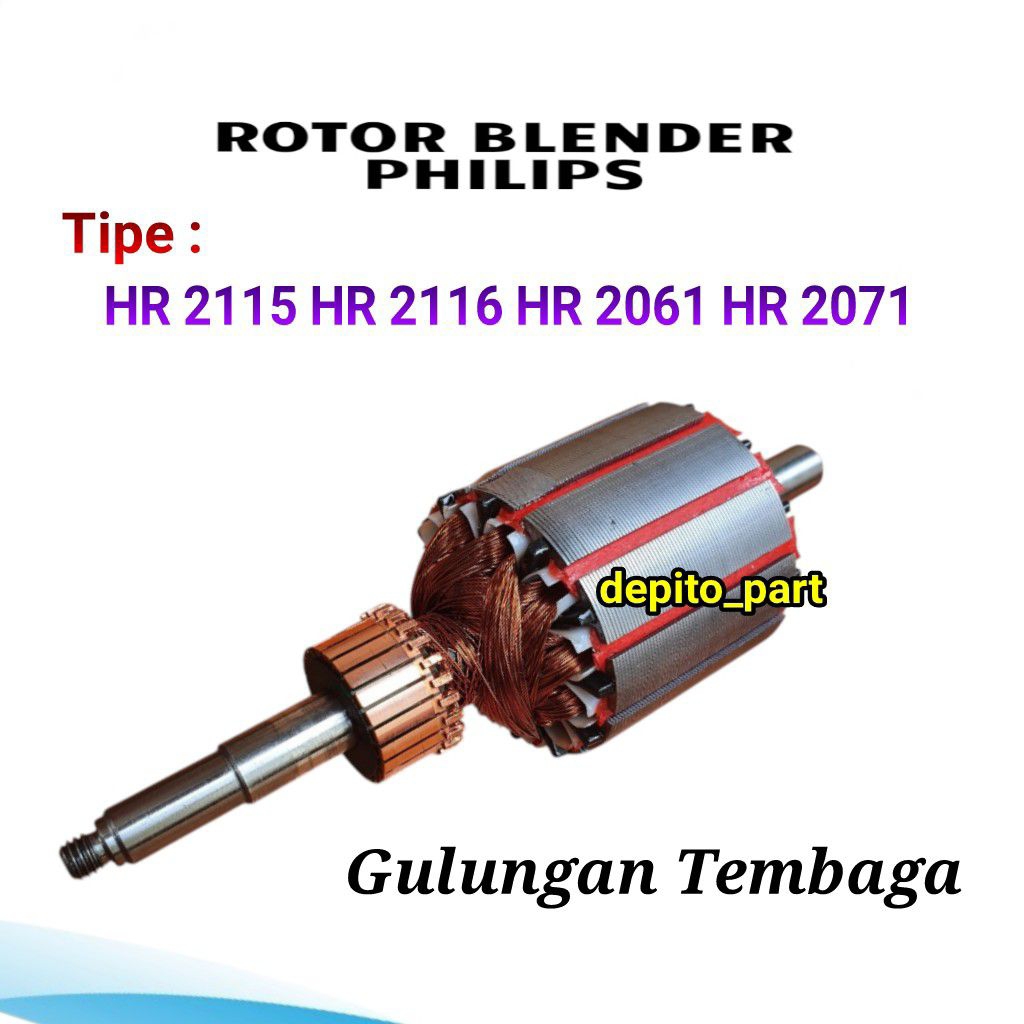 Jual Rotor Dinamo Blender Philips Tipe HR 2115 HR 2116 HR 2061 Gulungan ...