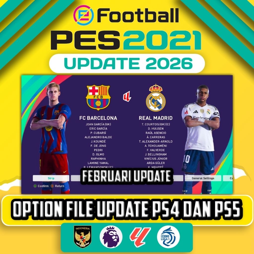 Jual OPTION FILE PES 2021 UPDATE APRIL 2026 PS4 DAN PS5 ORIGINAL ...
