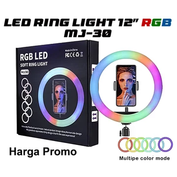 Lampu LED Ring Light RGB 12 Inci MJ 30 Lampu Pengisi Profesional Dengan 3 Model Warna Dan Warna