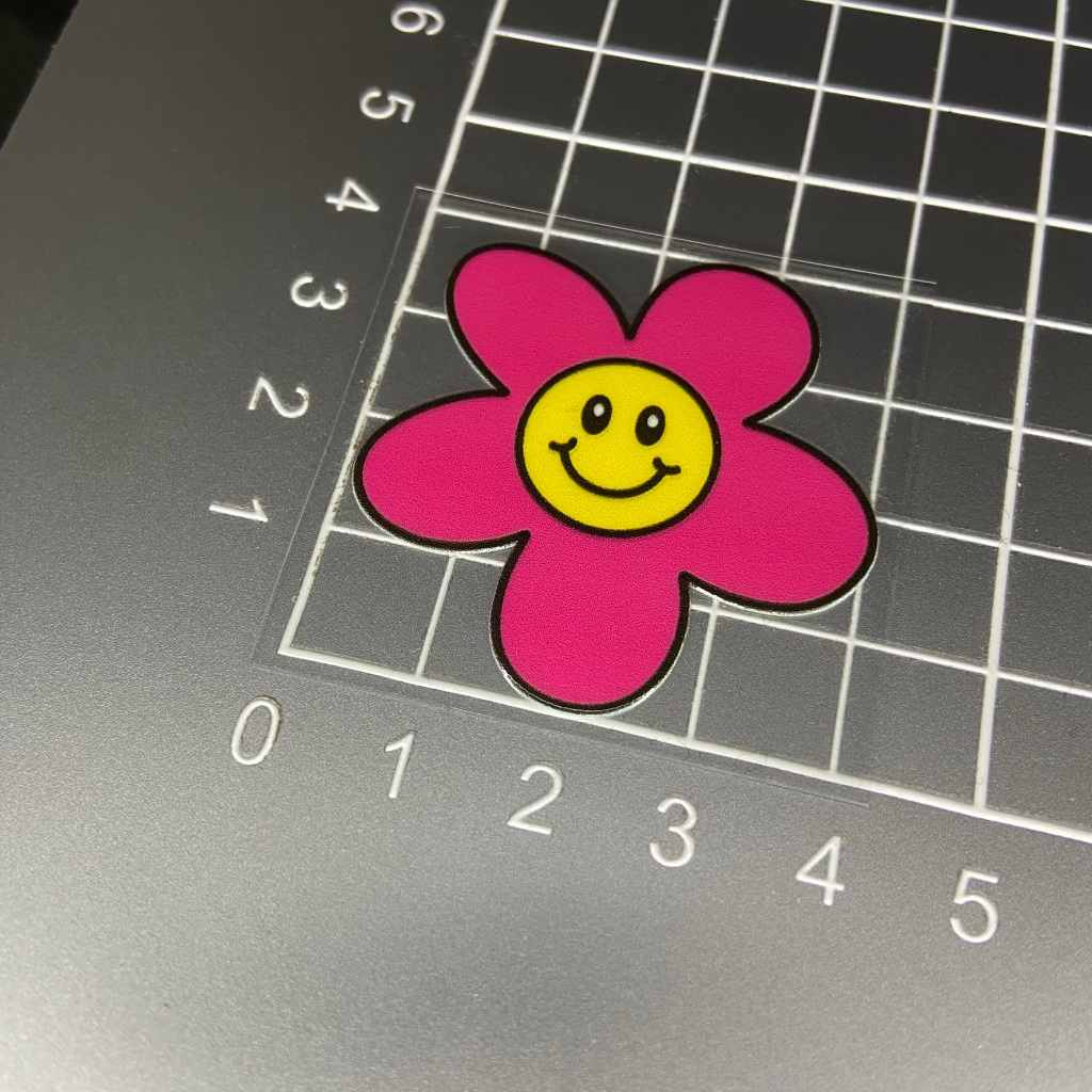 Jual Sticker UV DTF – Happy Flower | Ukuran 4 x 4 cm | Ready Stock ...