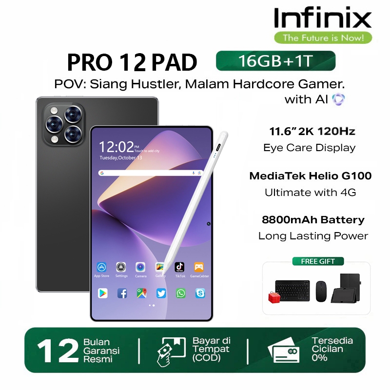 Jual INFINlX Asli Baru Tablet android PRO 12 PAD NFC Tablet Android 11. ...