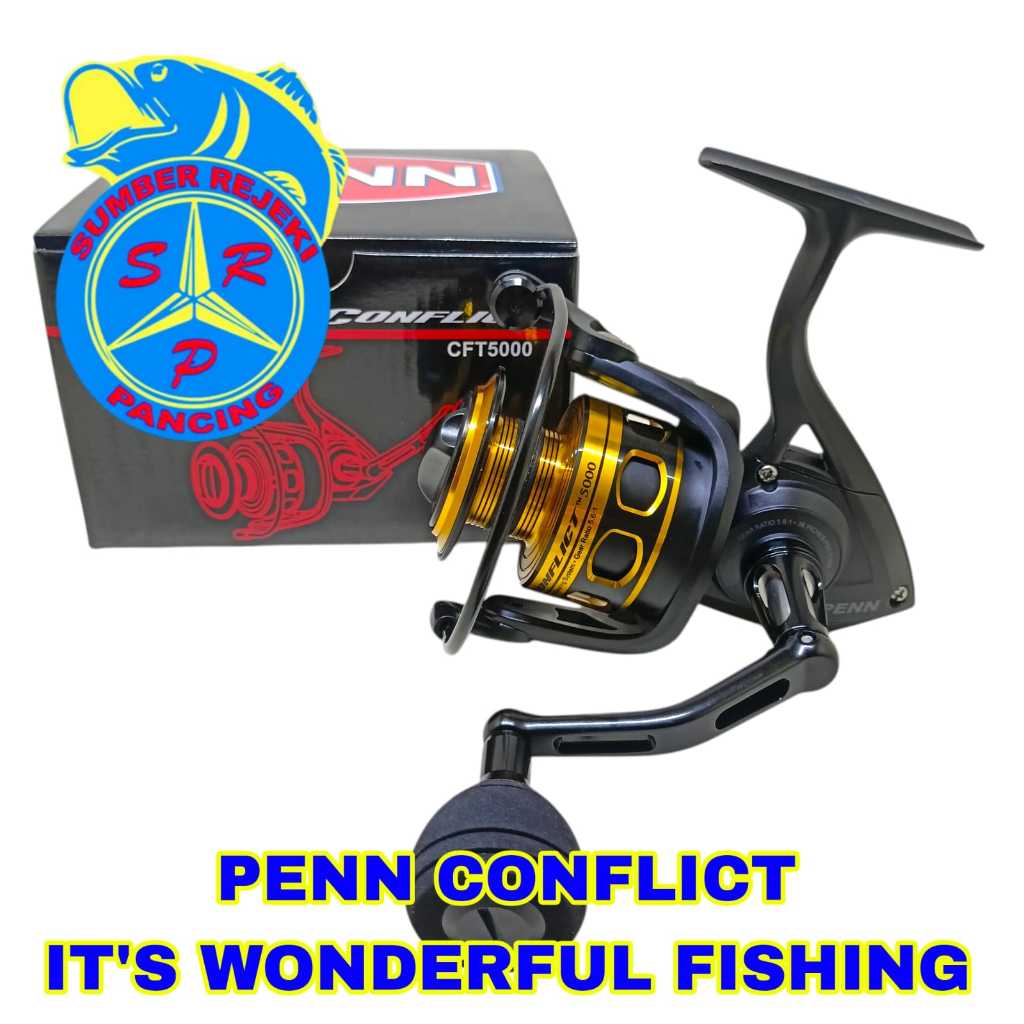 Jual Reel Penn Conflict Gold CFT Power Handle 4000 5000 | Shopee