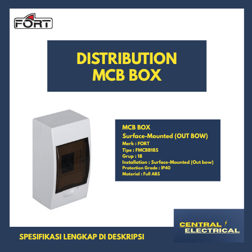 Jual FORT Distribution MCB Box Surface-Mounted (Out Bow) 18 Grup merk ...