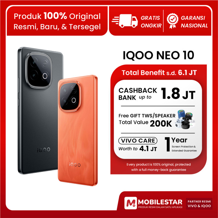 [BNIB] HP Gaming iQOO Neo 10 | RAM 16 + 512 GB | Snapdragon 8S Gen 4 | ORI SEGEL