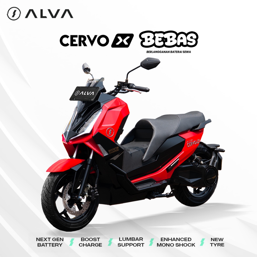 ALVA - ALVA CERVO X Sepeda Motor Listrik Berlangganan Baterai Sewa