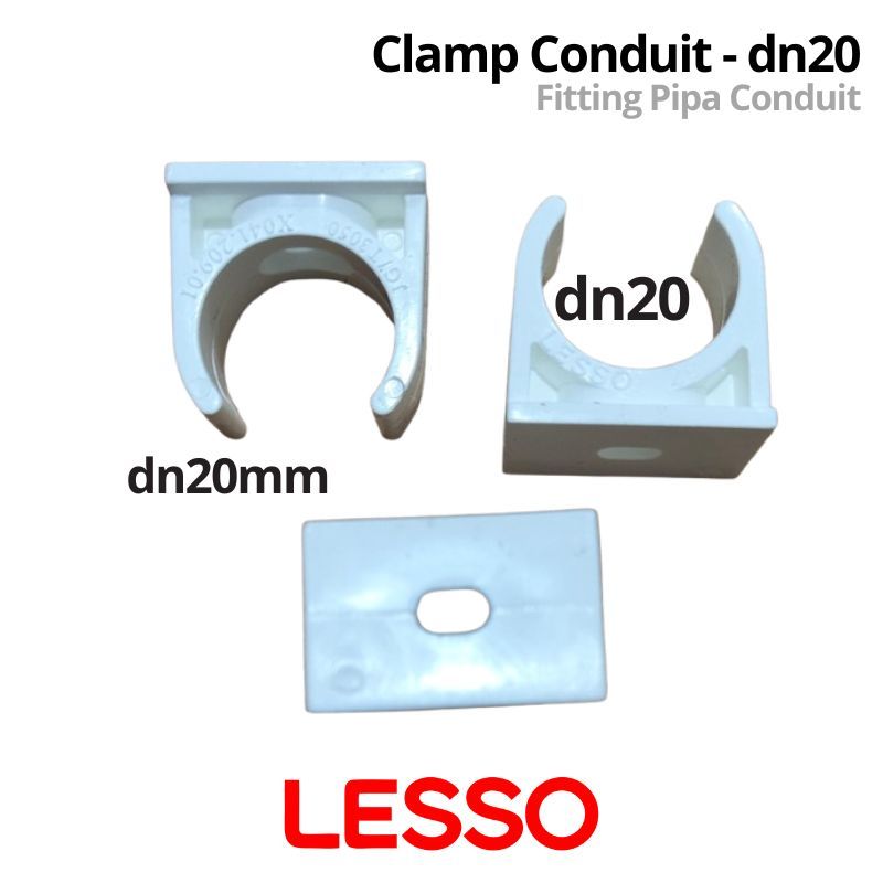 Jual Klem Pipa Conduit Lesso Clamp dn20mm Fitting Conduit Putih ...